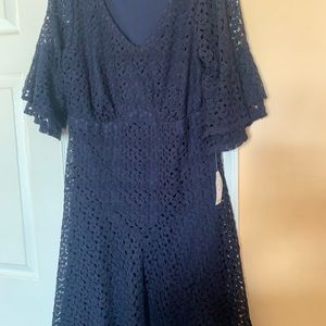 Navy blue dress with slightly fitted waist. NWT. Size 18